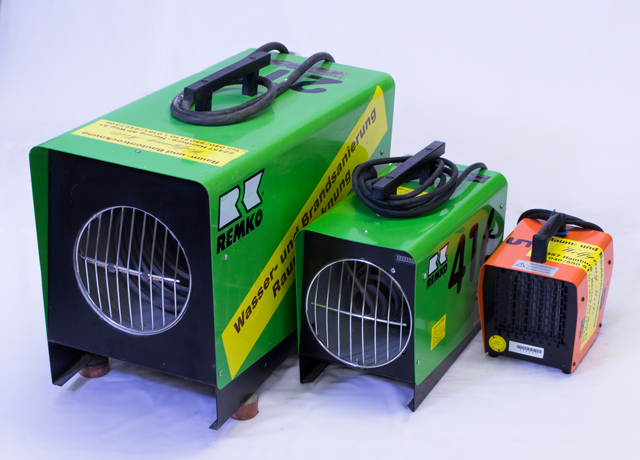 Elektro-Heizgeräte 3 kW, 9 kW und 20 kW